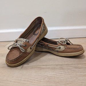 Sperry Sequin Animal Print Topsider Boat Shoes